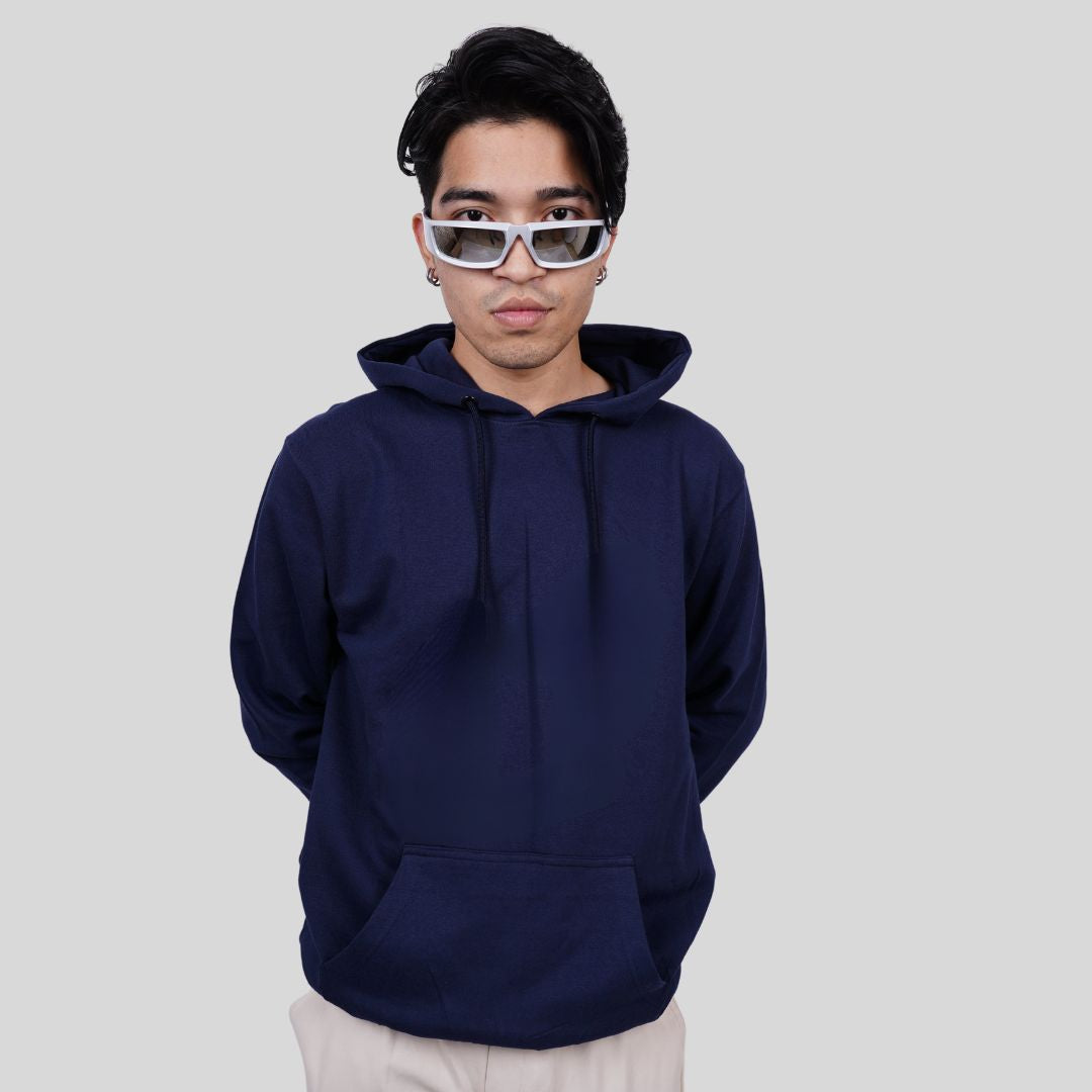 Classic Relaxed Fit Blue Hoodie By DemonWear