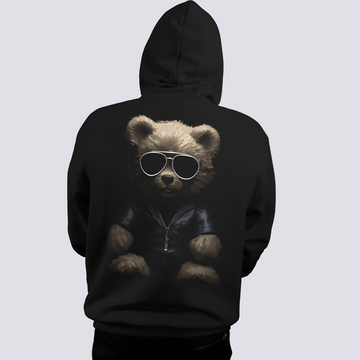 Cool Teddy Relaxed Fit Black Hoodie For Men By DemonWear