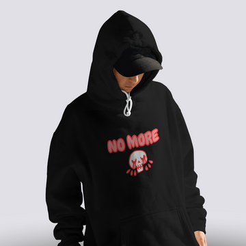 No More Relaxed fit Black Hoodie For Men By Demon Wear