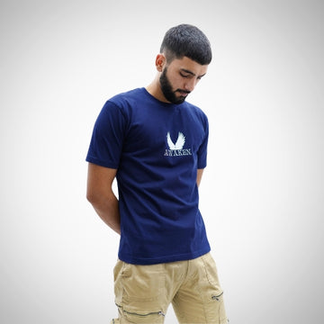 Demon Wear's "Awaken" Relaxed Blue T-Shirt for him