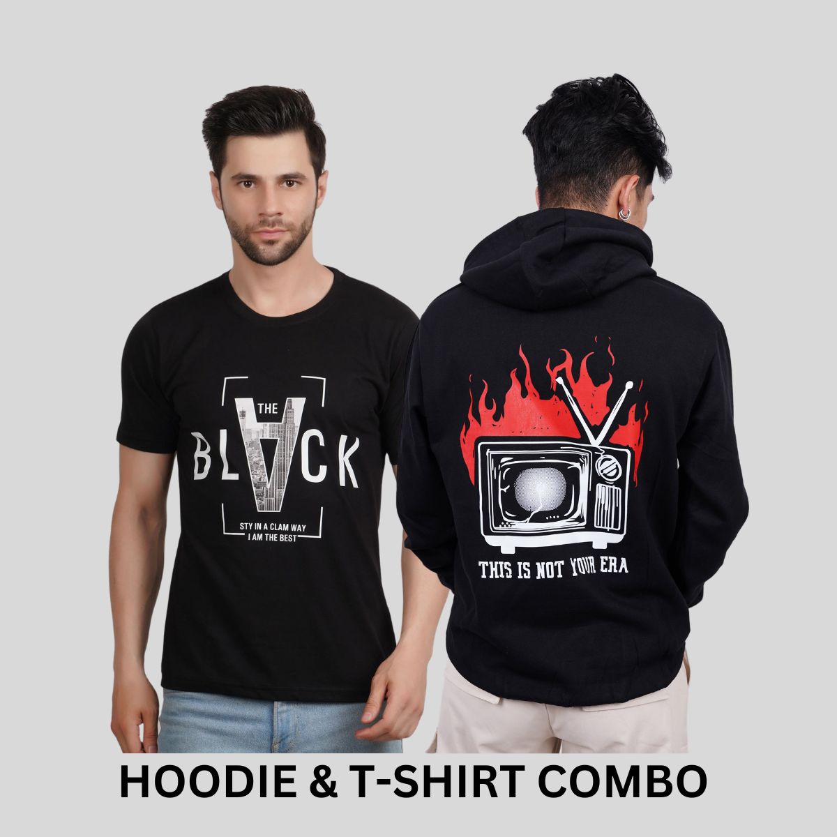 ULTIMATE COMBO - This Is Not Your Era Black Hoodie + The Black Tees By Demonwear (DW004)