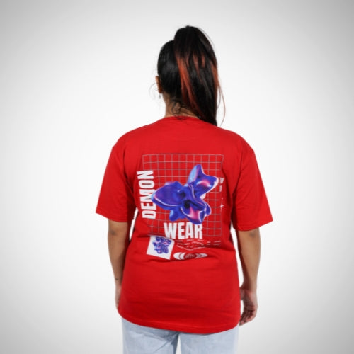 Demon Wear Oversized Red T-Shirt By DemonWear for Her