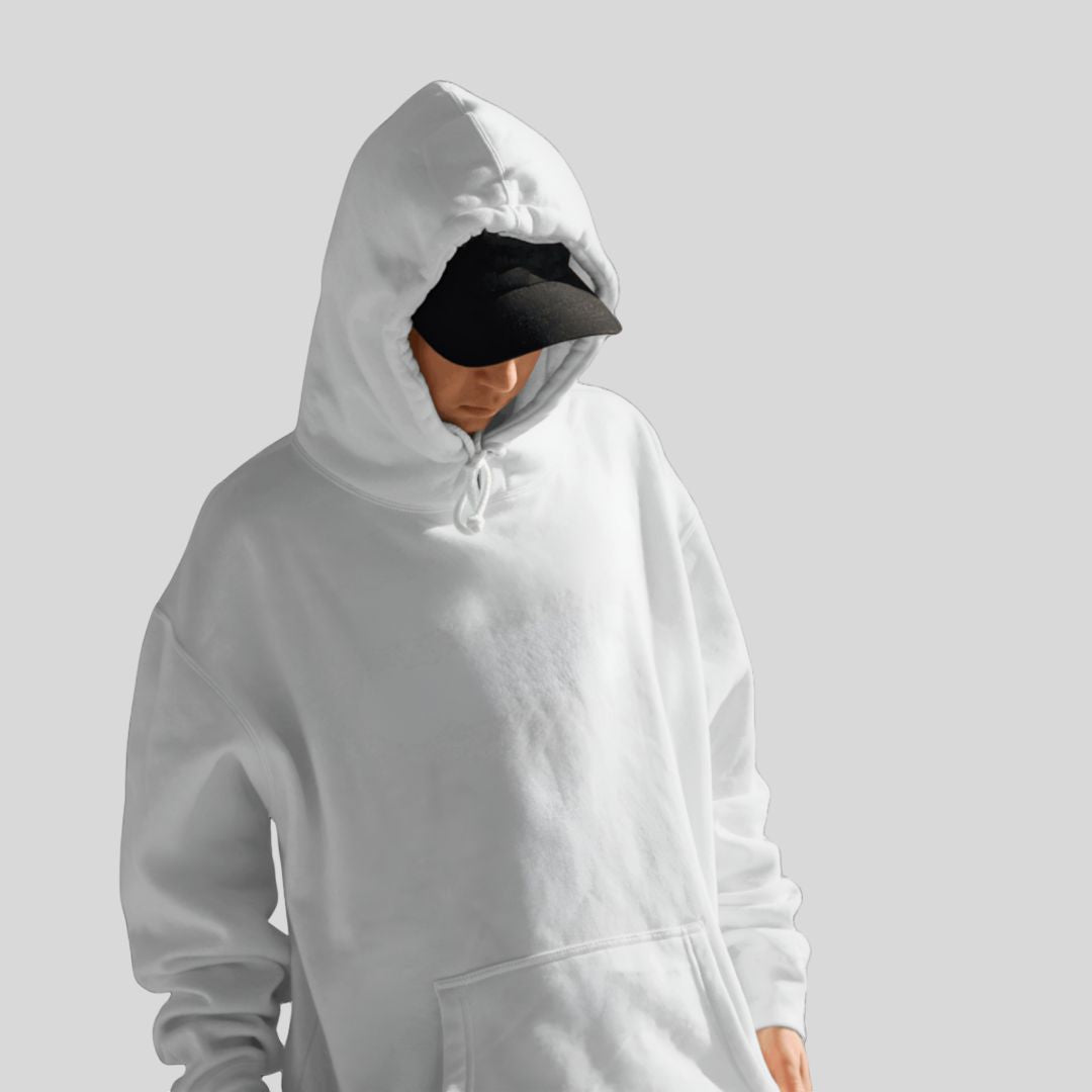 Classic Relaxed Fit White Hoodie By DemonWear