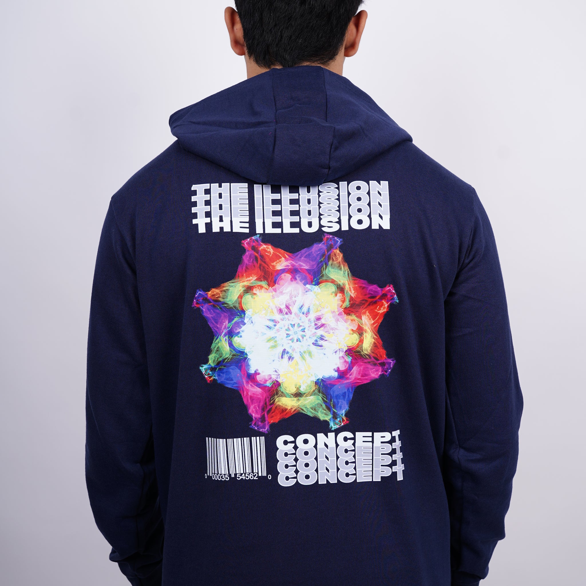 The Illusion Concept Relaxed fit Dark Heaven Blue Hoodie for Men By DemonWear