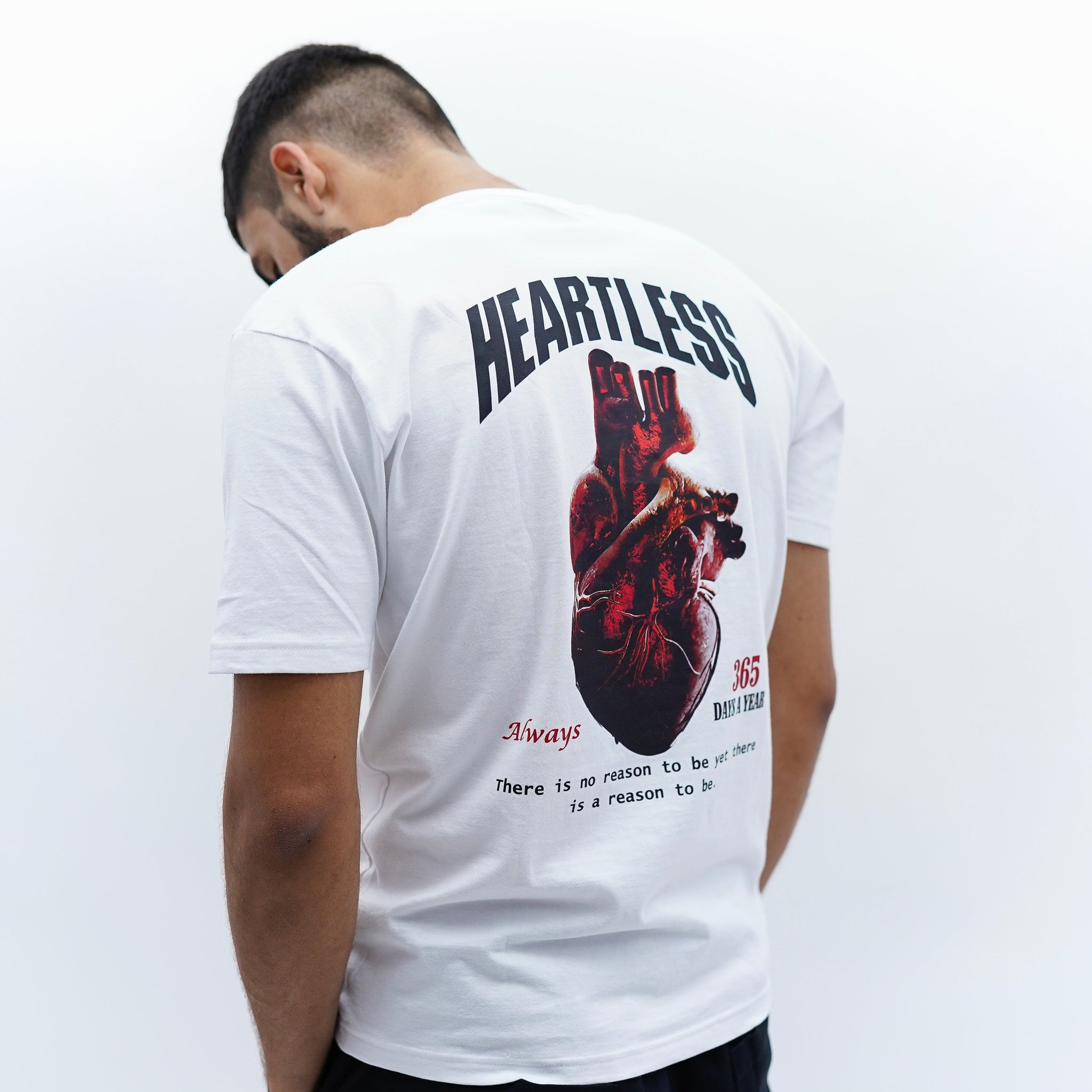 "Heartless Puff" Relaxed White T-Shirt By DemonWear for Him