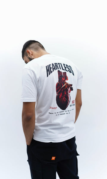 "Heartless Puff" Relaxed White T-Shirt By DemonWear for Him