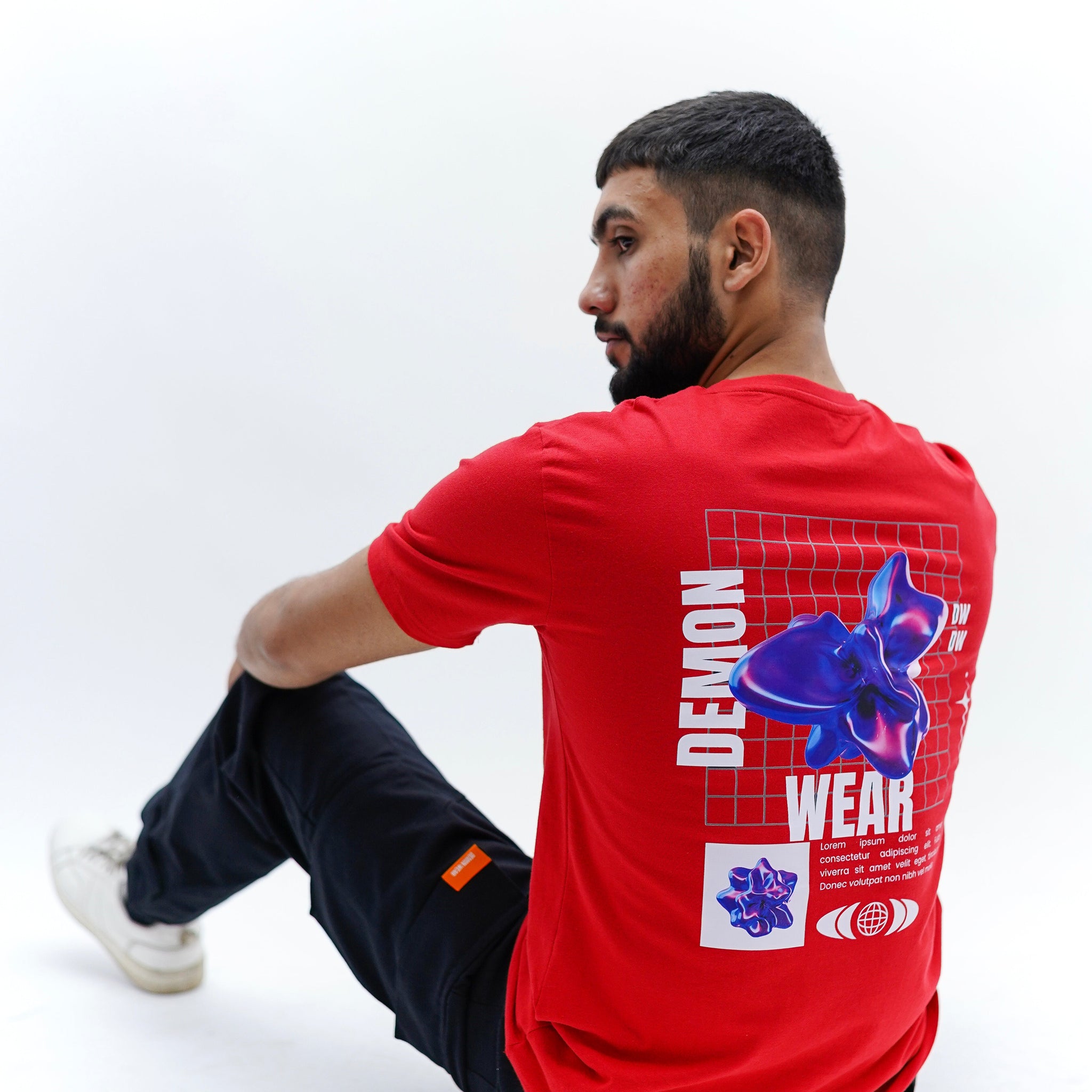 Demon Wear Relaxed Red T-Shirt By DemonWear for Him