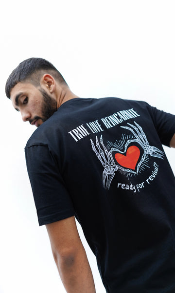 "True Love Incarnate" Oversized Black T-Shirt By DemonWear for Him