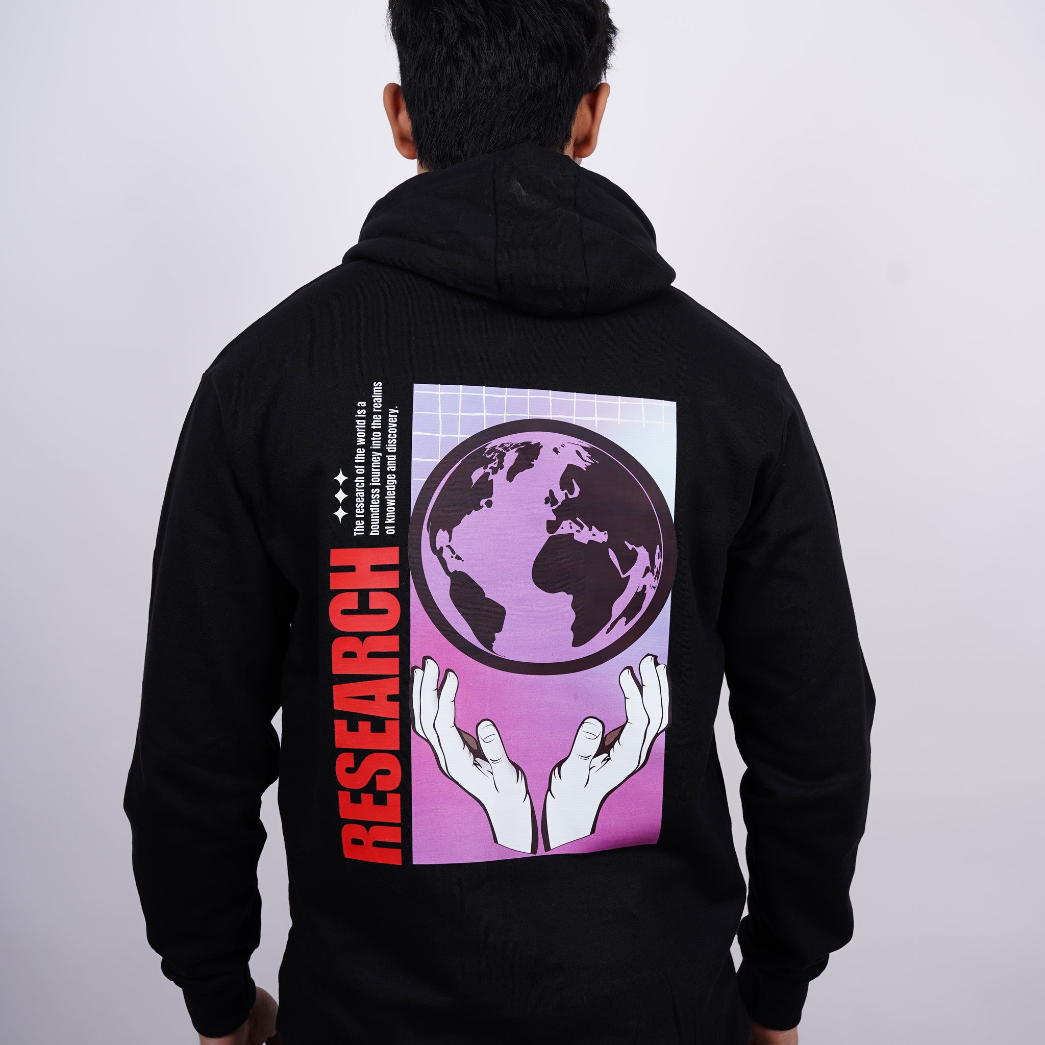 Research Relaxed Fit Black Hoodie For Men By DemonWear