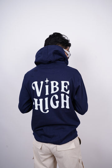 Vibe High Relaxed fit Dark Haven blue Hoodie for Men By DemonWear