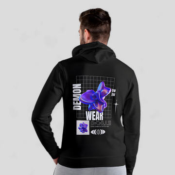 Demon Wear Relaxed Fit Black Hoodie For Men By DemonWear